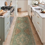 GENIMO Runner Rug 2'6"x6 Machine Washable Non Slip Vintage Hallway Runner Rug, Low Pile Lightweight Rugs for Indoor Entryway, Hallway, Kitchen and Corridor