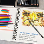 U.S. Art Supply 9"x12" Mixed Media Sketchbook, 2 Pack (60 Sheets), 98 lb (160 GSM) - Spiral-Bound Pad with Perforated Acid-Free Paper - Artist Sketch Book for Drawing, Painting, Watercolor