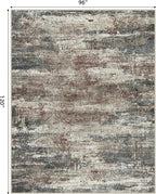 GENIMO 8x10 Area Rugs, Machine Washable Rugs for Living Room Low Pile, Modern Gray Rug with Non-Slip Rubber Backing, Soft Pet Friendly Carpet for Bedroom, Dining Room, Office, Mystic Forest