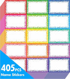 405pcs Name tag Labels, Colorful Name Badge with Permanent Adhesive Writable Name Tag Stickers for School Office Home (Each Measures 3" x 2")