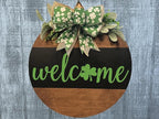 Wood front door sign Wood sign Home decor Welcome sign Sign for front door House warming gift Wedding gift (Saint Patrick's-UV020(A41) S003, 11" Width)