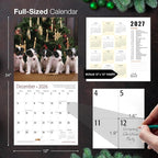 MICASA PRESS Jack Russell Terrier Puppies 2026 Wall Calendar 12 Month | 12" x 24" Open | Thick & Sturdy Paper | Holiday Gift | Cute Puppy Dog Calendar 2026