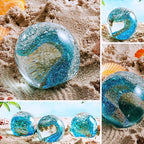 EUSTUMA Hand Blown Glass Figurines Ball Ocean Waves,Paperweight Glass Ball,Home Decor Collectible,Aquarium Decor,Office Decor Ocean Lovers