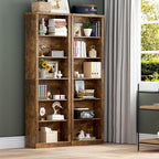 BORNOON 75" Tall Bookshelf, 6-Tier Floor Standing Bookcase with Adjustable Shelves, 24" Wide Open Storage Shelf, Modern Display Organizer for Home Office, Living Room, Bedroom, Study