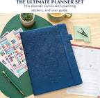 Legend Hourly Schedule Planner PRO Dated Jan 2026-Jan 2027 – Deluxe Weekly & Daily Organizer with Time Slots. Appointment Book Journal for Work & Time Management, A4 Hardcover, Mystic Blue