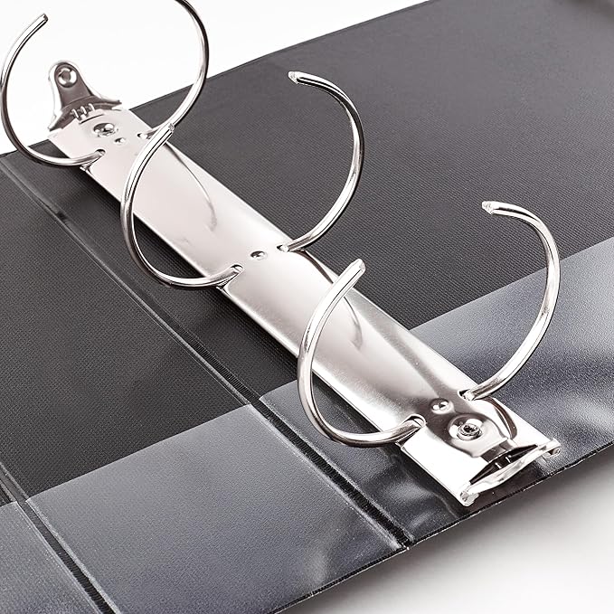 Avery Economy View 3 Ring Binders, Homeschool Supplies, Home Organization, 1" Round Rings, 4 Black Binders (05710)