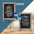 HBCY Creations Rustic Wooden Tabletop Chalkboard with Legs/Vintage Wedding Table Sign/Small Kitchen Countertop Memo Board/Antique Wooden Frame (9.5” x 14” Inches) (5- Weathered Brown)