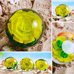 EUSTUMA Hand Blown Glass Flower Paperweight Figurine for Office Desk.Give You A Gift from The Person You Love, The Garden Decoration. (Yellow Flower)