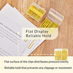 NEEWAY Colorful Paper Clips Assorted Sizes, Small and Large Paper Clips, 210 Count, 3 Pack of 70 (Yellow)