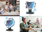 Premium 360° Rotating Tablet Stand for Desk – Adjustable Tablet Holder for 7.9” to 13” Devices, Swivel Weighted Base, Sturdy Black Metal iPad Stand for Office, Home, and Retail Display
