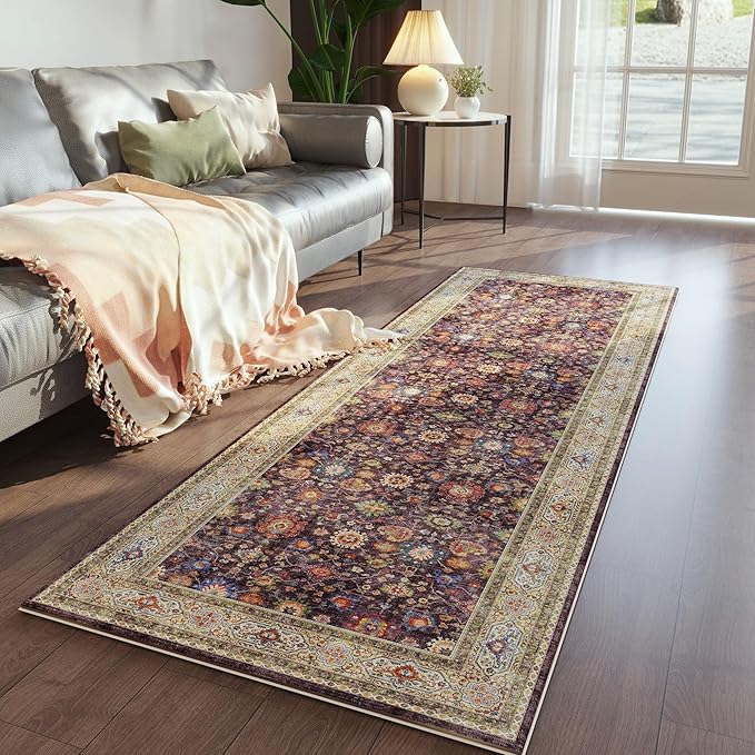 Rugcomf Runner Rug for Hallways Kitchen Rug Non Slip 2'6''x8' Washable Rugs with Rubber Backing Soft Carpet Runner for Hallways, Kitchen, Laundry, Bedroom, Bathroom (Dark Espresso)