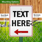 Custom Arrow,Custom Directional Sign, Left Arrow,18x24 Inches, 3M EGP Reflective, Rust Free .080 Aluminum, Fade Resistant, Made in USA by My Sign Center