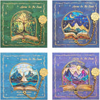 4pcs Metal Bookmarks with Chain, Inspirational Book Marks Set Featuring Books, Mountains, Stars, Forest & River - Perfect Book Markers Gift for Book Lovers, Readers, Kids, Teens, Men, Women, Adults