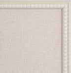 Kate and Laurel Makenna Traditional Linen Fabric Pinboard with Stunning Beaded Frame, 24x36, White