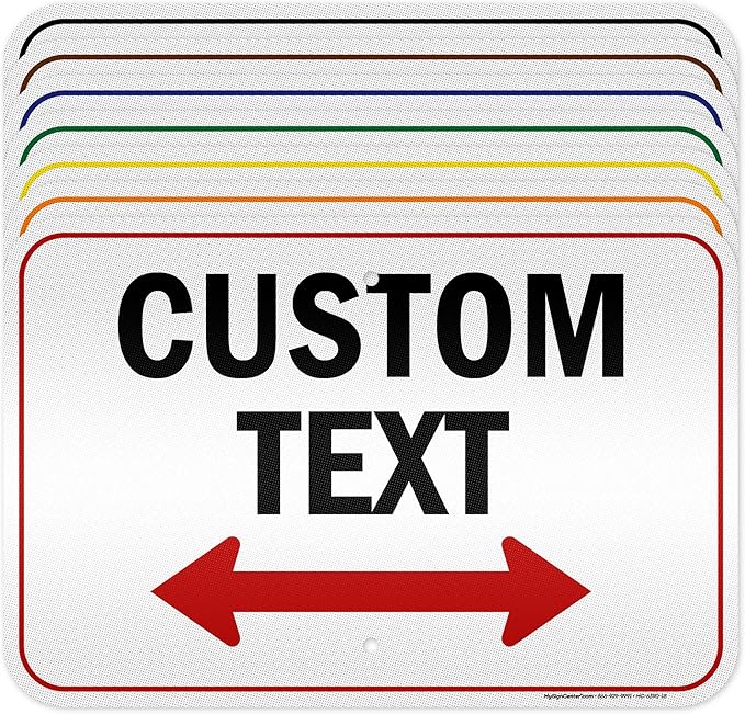 Custom Arrow,Custom Directional Sign, Two Way Arrow,12x18 Inches, 3M EGP Reflective, Rust Free .063 Aluminum, Fade Resistant, Made in USA by My Sign Center