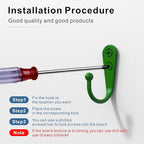 ZAYBOD 15 Pcs Coat Hooks, Hanger Hook with 30 Pieces Screws for Hanging Hat, Towel, Key, Robe, Coats, Scarf, Bag, Cap, Coffee Cup, Mugs(Green)