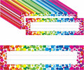 40PCS Desk Nameplates, Double Sided PET Film Confetti Desk Name Tags Erasable & Reusable Traditional Manuscript Name Plate Classroom Decoration for School Student (10” x 2.8”)