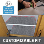 Drymate Premium Luxury Shelf & Drawer Liner, Thick Cushioned Fabric, Non-Adhesive, Absorbent, Waterproof, Slip-Resistant, Liners for Kitchen Cabinets (USA Made)(11”x36”)(2-Pack)(Light Grey Ridged)