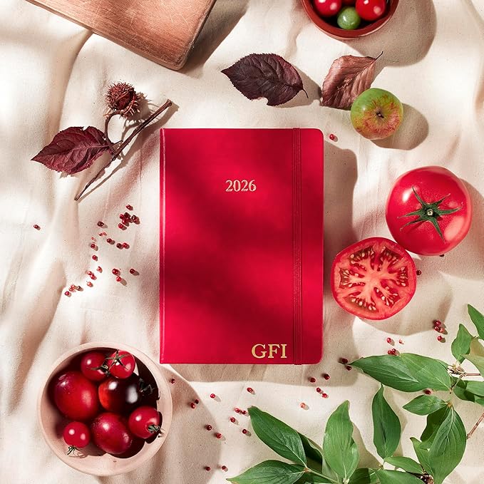 Wykeham's Executive 2026 Daily Journal Planner – US Public Holidays & Format – Customization Available (Personalized Crimson, 8.5"×5.5")