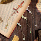4pcs Fantasy Sword Bookmarks for Books, Journals, Planners - Cool Metal Book Markers for Reading Women & Men, Unique Book Marks Gifts for Book Lovers, Reading Accessories for Students & Adults & Kids