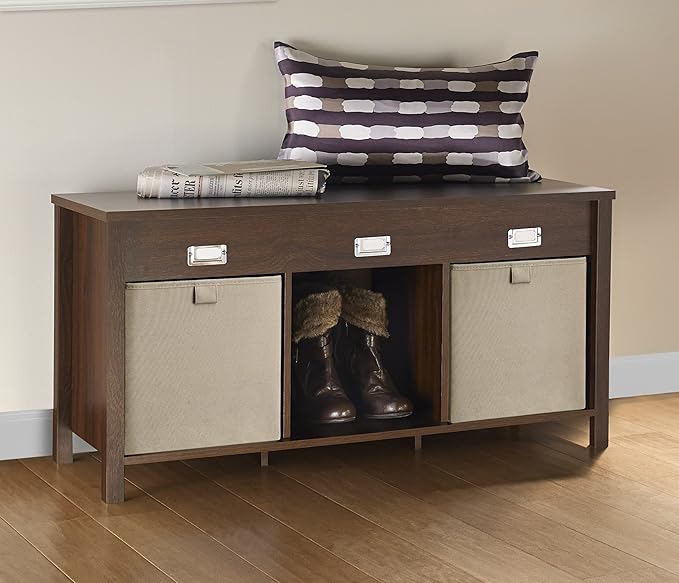 ClosetMaid 16051 Premium 3-Cube Bench, Dark Chestnut
