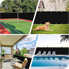 iCover 5x12ft Fence Privacy Screen, Heavy Duty Fencing Panels Screens, Outdoor Shade Cloth Mesh Barrier, Reinforced Bindings and Brass Grommets, Cable Zip Ties Included, Black