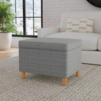 Spatial Order Home Decor | Dinah Collection Modern Storage Ottoman | Ottoman with Storage for Living Room & Bedroom(Sage Mini Grid Pattern)