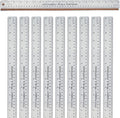 Breman Precision Metal Ruler 18 Inch Cork Back – 10 Pk Stainless Steel Straight Edge, Flexible Non-Slip Metal Ruler with Cork Backing – Imperial & Metric for Crafting, School, Workshop & Home Use