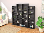 Prepac 4 Column Tall Cabinet Media, Quad Width Wall Storage, Black