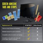Privacy Screen Adhesive Tabs and Strips for Computer Monitors and Laptops - Replacement kit