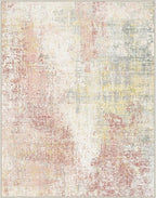 GENIMO Washable Area Rugs for Living Room, 8x10 Modern Non Slip Rugs, Low Pile Lightweight Soft Print Rug for Bedroom, Dining Room, Home Office, Washed Pink