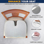 EcoNour Gel Seat Cushion for Tailbone Pain Relief | Computer Chair Cushion for Back Pain | Office Chair Gel Cushion for Coccyx | Ergonomic Anti-Slip Cushion for Sciatica & Lower Back Pain (Gray)