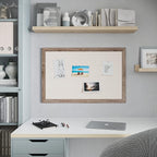 U Brands Linen Bulletin Board, 36" x 24", Rustic Wood Style Frame, Industrial Grade Pinning Surface