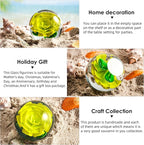 EUSTUMA Hand Blown Glass Flower Paperweight Figurine for Office Desk.Give You A Gift from The Person You Love, The Garden Decoration. (Yellow Flower)
