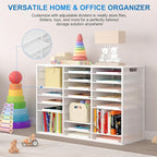 PAG-Mass Mail Sorter Adjustable Countertop Mail Holder, Heavy Duty Literature Organizer, Student Mailbox for Classroom, Desktop Bill Paper Organizer for Office Home School, 27 Compartments, White