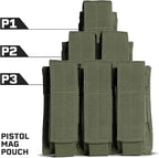 Tacticon P1 P2 P3 BattlePouch | Universal Pistol Mag Pouch | Combat Veteran Owned Company | Molle Single Double Triple Pistol Magazine Holster for Ammo | Tactical Bag Accessories Holder