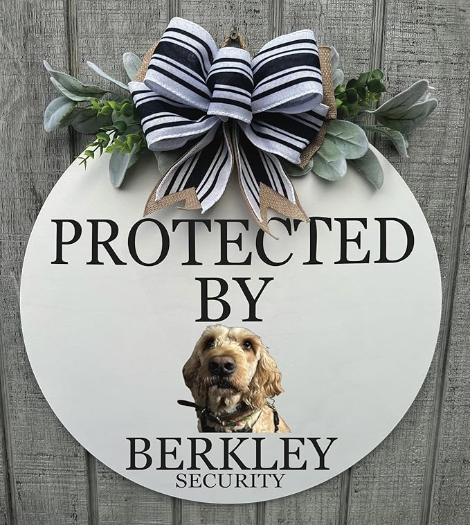 Wood front door sign Wood sign Home decor Welcome sign Sign for front door House warming gift Wedding gift (Dog photo, 15" Width)
