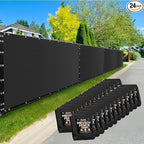 Xpose Safety Privacy Fence Screen 5’ x 50’ (24 Pack) – Heavy Duty Black Mesh with 90% Visibility Block, UV Protection – Includes Cable Ties – for Garden, Yard, Nursery, Kennel, Dog Run, Greenhouse