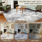 GENIMO Washable Area Rugs for Living Room, 9x12 Modern Non Slip Rugs, Low Pile Lightweight Soft Print Rug for Bedroom, Dining Room, Home Office, Grey