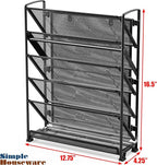 Simple Houseware 6-Tier Wall Mount Document Letter Tray Organizer, Black