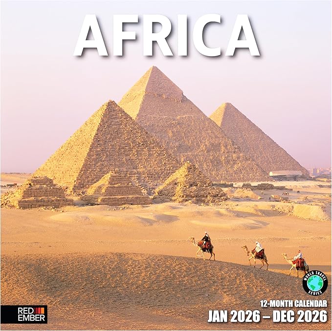 RED EMBER Africa 2026 Wall Calendar 12 Month | 12" x 24" Open | Thick & Sturdy Paper | Holiday Gift | Travel Calendar 2026