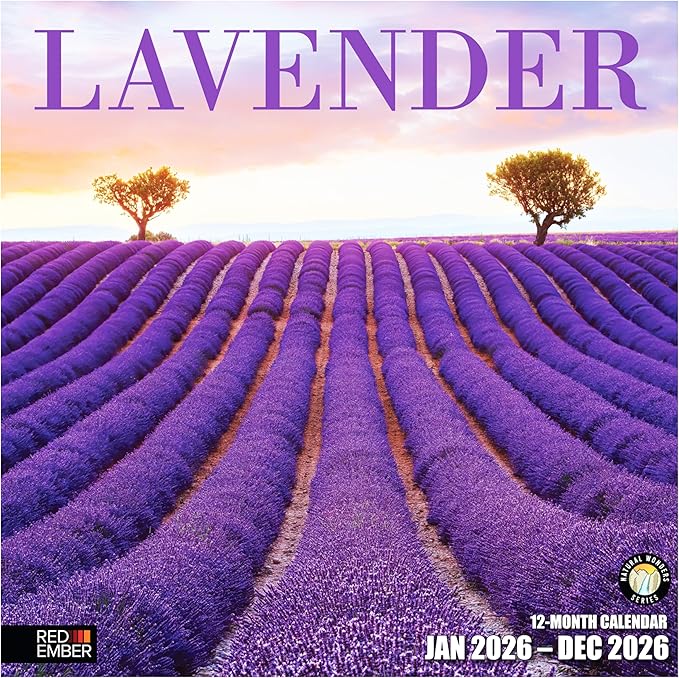 RED EMBER Lavender 2026 Wall Calendar 12 Month | 12" x 24" Open | Thick & Sturdy Paper | Holiday Gift | Nature Calendar 2026