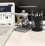 Ofiedx Executive Knight Pen Holder with a Pen Personalized Desk Accessories Decor Home Office Cool Pen Stand Iron