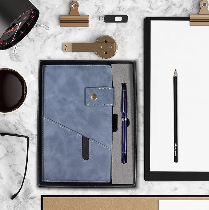 vfaejll A5 Lined Leather Journal Notebook,Hardcover Journal Set with Pen and Gift Box,100Pages 100gsm Thick Ruled Paper Daily Diary for Men Women School,Travel,Business,Work,Writing 5.9" X 8.4"