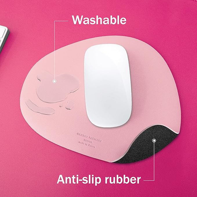 GREEDY FARMERS Mouse pad, Non-Slip Washable Waterproof Computer Mouse pad (Blush Pink)