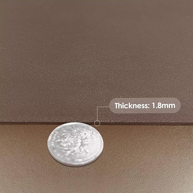 Zinkooat Leather Table Cover,1.8mm Thick,12x48 Inch Desk Cover,Dresser Cover Top,Dresser Protector Top,Dresser Cover,End Table Cover.(Mud Color+Champagne Gold,12x48)