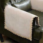MINJIATEX Couch arm Covers,Non-Slip lace Sofa arm Covers Set of 2 Washable Sofa armrests Cover for Living Room Recliner Chair arm Cover Protectors for Leather armrest (YC-Khaki)