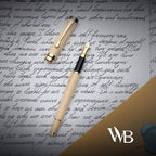 Wordsworth & Black Calligraphy Pen Gift Set, Includes Ink Bottle, 6 Ink Cartridges, Ink Refill Converter, 6 Replacement Nibs, Luxury Bamboo, Journaling, Smooth Writing Pens [Maple Wood]