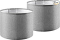 Set of 2 Large Drum Lamp Shades Modern Lamp Shade 16" Top x 16" Bottom x 12" High (Spider) Gray Lampshade for Floor Lamps Table Lamps - Lampshades Replacement By GO&SO