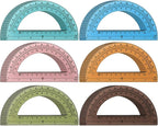 Sayglossy 36 Pcs of Colorful Plastic Protractors 180 Degrees 6 Inches Mathematical Protractor Translucent Geometric for Learn Office Measurement Drawing